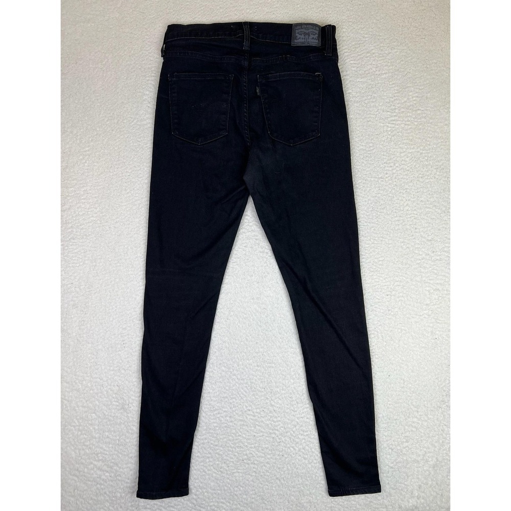 Levis 720 High Rise Super Skinny Jeans Womens 30x30 Black Dark Wash Stretch - Picture 2 of 16